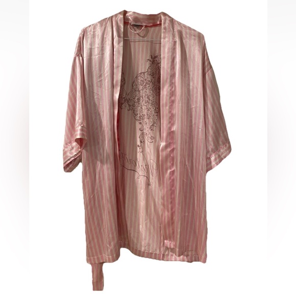 Victoria's Secret Backstage 2009 Robe Kimono Wrap Butterfly One Size Pink Stripe - Picture 4 of 6
